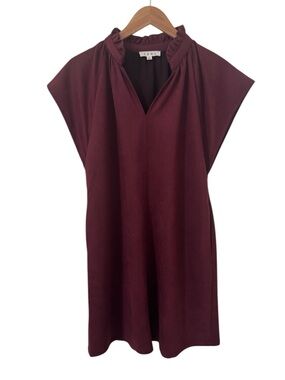 THML Dress Garnet Ruffle Collar Small